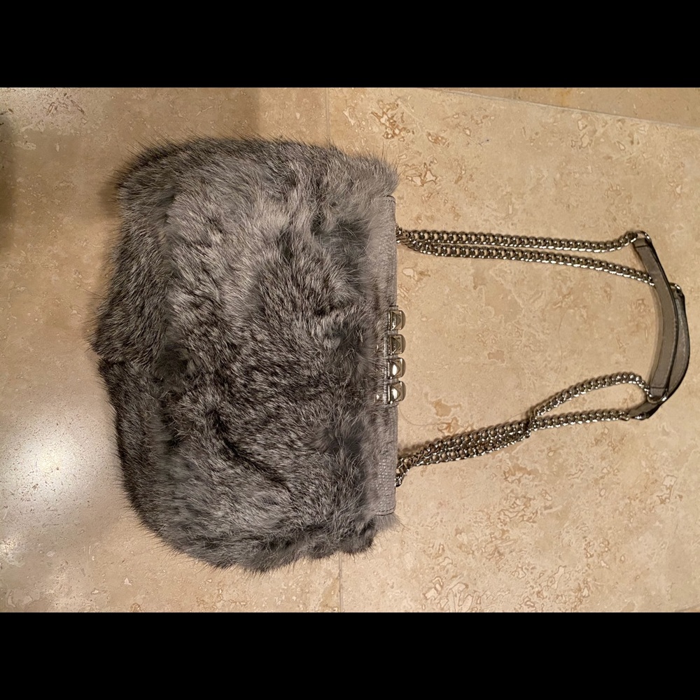 Michael Kors Gray Fur Handbag - Picture 4 of 7